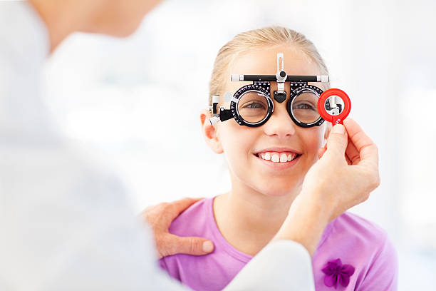 istock Girl Undergoing Eye Test In Clinic 495685405