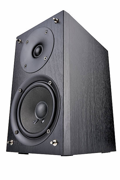istock Black audio speaker, stereo equipment. 495686509