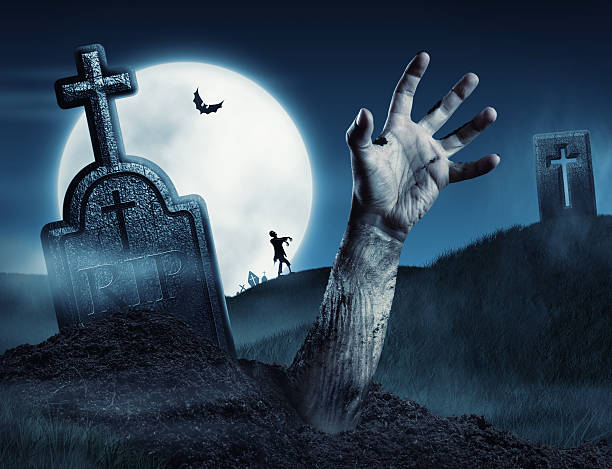 istock Zombie hand coming out of his grave 495688461