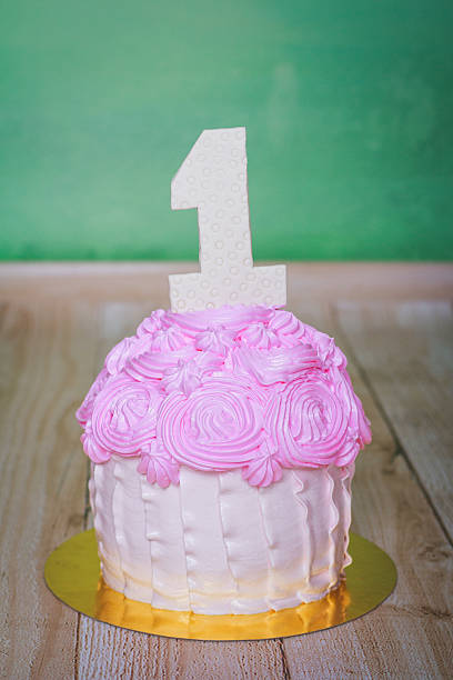 istock Birthday cake with number One 495689900
