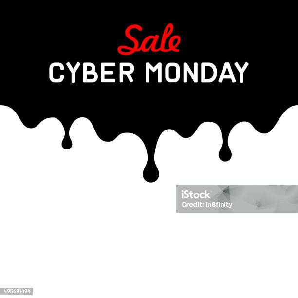 Cyber Monday Background With Sale Tag On Red Vector Stock Illustration - Download Image Now