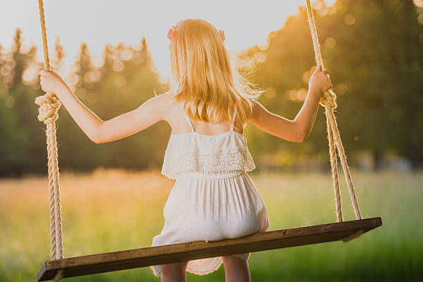 istock Girl swinging on swing 495691660