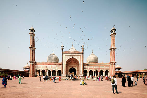 jama masjid, le vieux delhi - friday mosque photos et images de collection