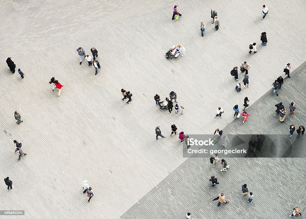 Urban crowd from above People Stock Photo