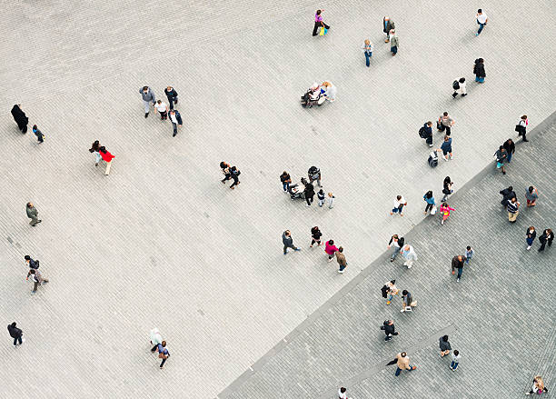 Urban crowd from above Urban crowd from above large group of people photos stock pictures, royalty-free photos & images