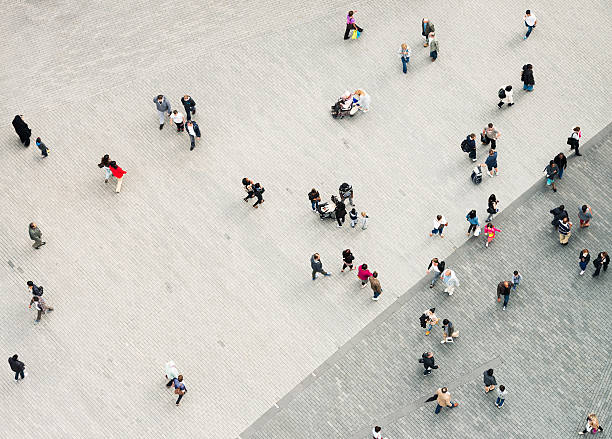 Urban crowd from above Urban crowd from above looking down stock pictures, royalty-free photos & images