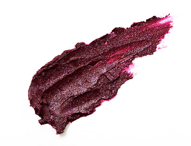 istock Purple color lipstick stroke on white paper 495692840