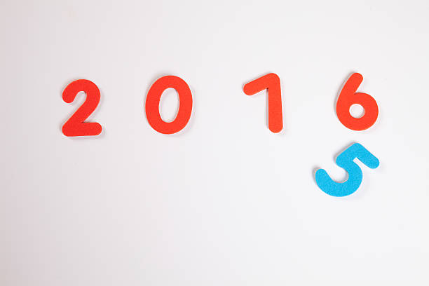 istock Year 2016, turn of the year, white background, copy space 495694576