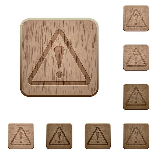 Vector illustration of Varning wooden buttons