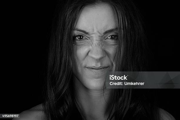 Women Wrinkles Her Nose Stock Photo - Download Image Now - Wrinkled, Displeased, Facial Mask - Beauty Product