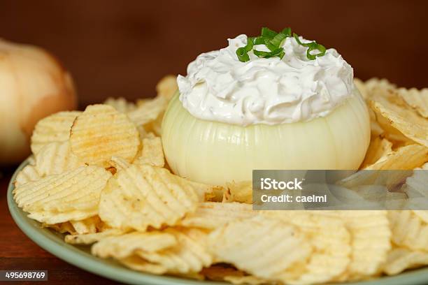 Onion Dip Chips Stock Photo - Download Image Now - Dipping Sauce, Potato Chip, Onion