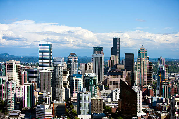 istock View from Space Needle, Southeast to Financial district of Seattle 495699895