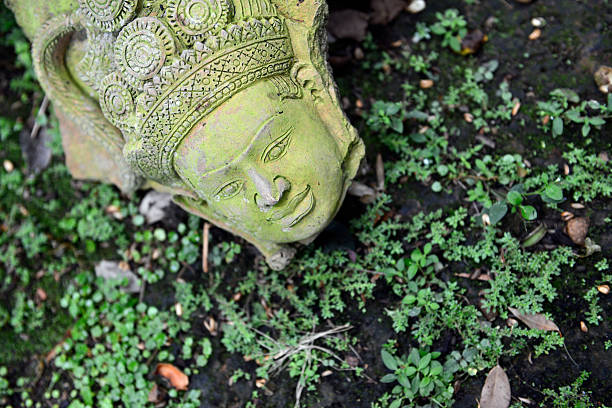 Traditional figures are available for sale in the garden of Ban Phor Linag Meun's Terracota Art at Terracota Garden in Chiang Mai in northern Thailand in South East Asia.