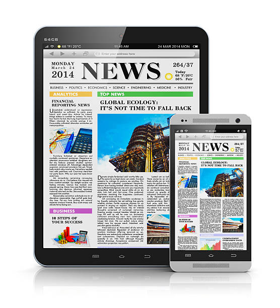 istock Tablet PC and smartphone with business news 495700773
