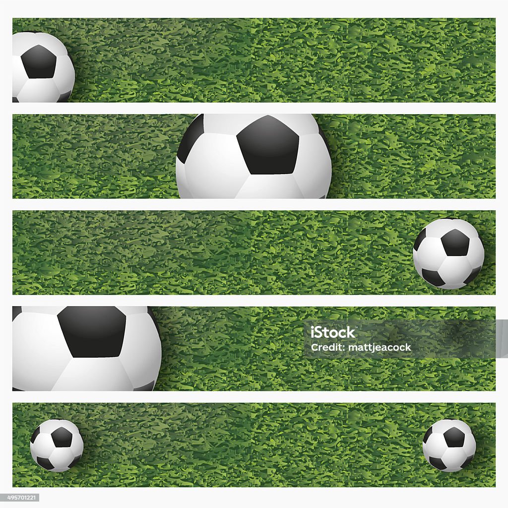 soccer ball on a grass field spliced into three images Football on grass pitch Agricultural Field Stock Photo