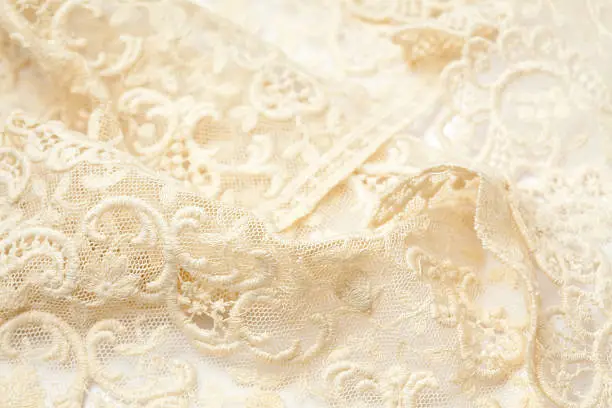 close-up of old lace