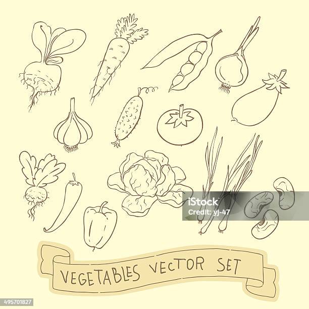 Vegetables Vector Set Stock Illustration - Download Image Now - Antioxidant, Bean, Beet