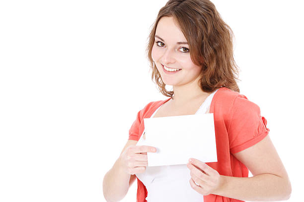 istock Attractive girl holding placeholder 495703192