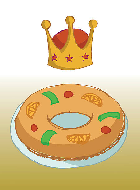 illustrations, cliparts, dessins animés et icônes de gâteau avec très grand lit - galette des rois