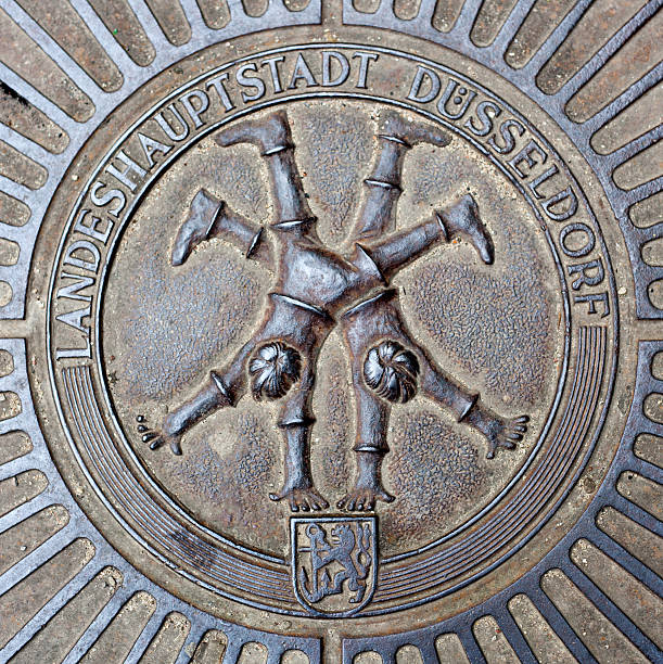 Emblem of famous Dusseldorf cartwheelers stock photo