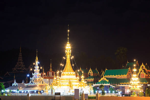 istock beautiful light night temple wat jongkham 495714419