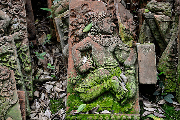 Traditional figures are available for sale in the garden of Ban Phor Linag Meun's Terracota Art at Terracota Garden in Chiang Mai in northern Thailand in South East Asia.