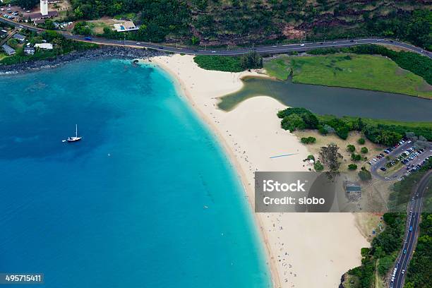 Sandy Beach Hawaii Stock Photo - Download Image Now - North Shore - Oahu, Oahu, Aerial View