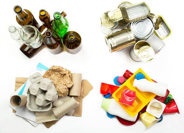 istock Segregated garbage - ready to recycle. Glass, metal, paper, plastic 495716965