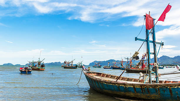 istock Fishing boat park at beach 495718227