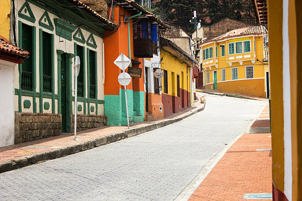 Street view of the historical District at Bogota, Colombia, know as \