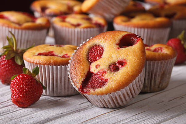 istock muffins with fresh strawberries close-up horizontal 495728726