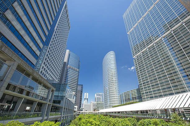 rascacielos de distrito de shinagawa, tokyo - distrito de shinagawa fotografías e imágenes de stock