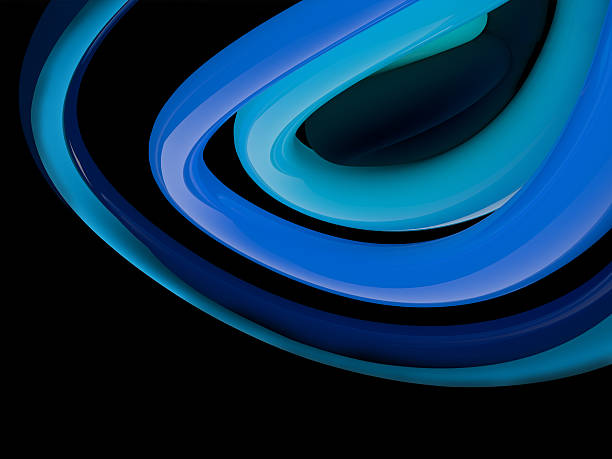 istock Swirled 3d glossy neon lines and shapes 495731919