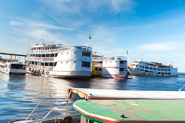 Boats on Manaus Harbor, Brazil