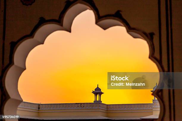 Sunset With View To A Top Of A Small Temple Stock Photo - Download Image Now - Art And Craft, Beautiful People, Beauty