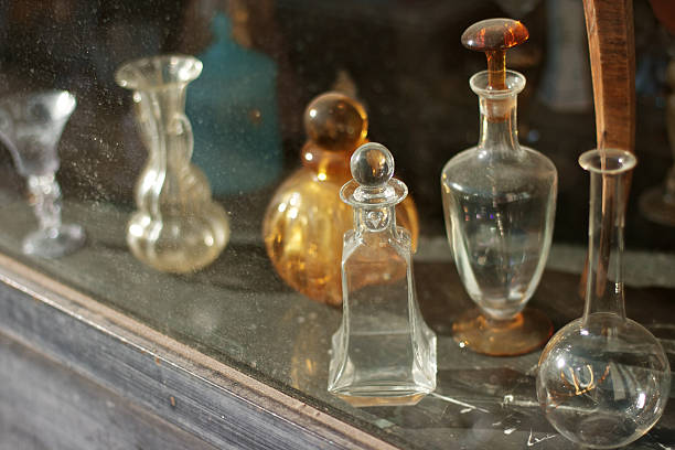 istock Old glasses in a shop-window 495734675