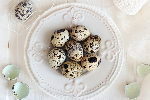 istock quail eggs on a white plate on a white background 495734750
