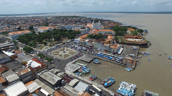 Vista aérea de puerto de Belem, Brasil photo