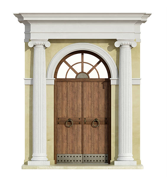 istock Front view of a classic portal in ionic order 495738060