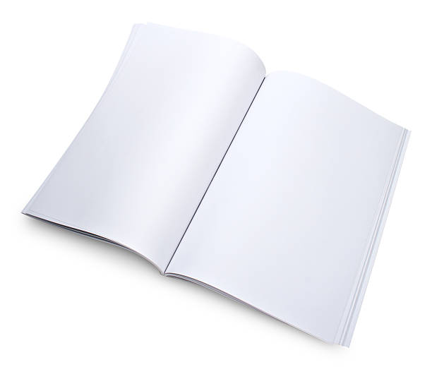 istock Blank open magazine isoalated on white with a clipping path 495745455