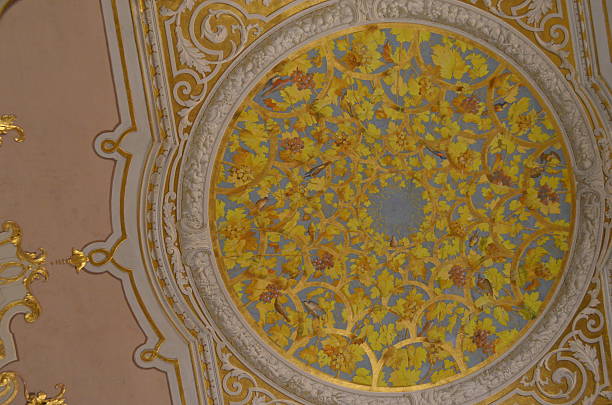 istock Yellow mosaic with birds and vines (ceiling) 495746157
