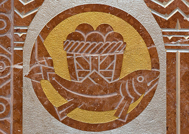 Vienna - Fish and bread. Relief from side altar in Carmelites church in Dobling by \