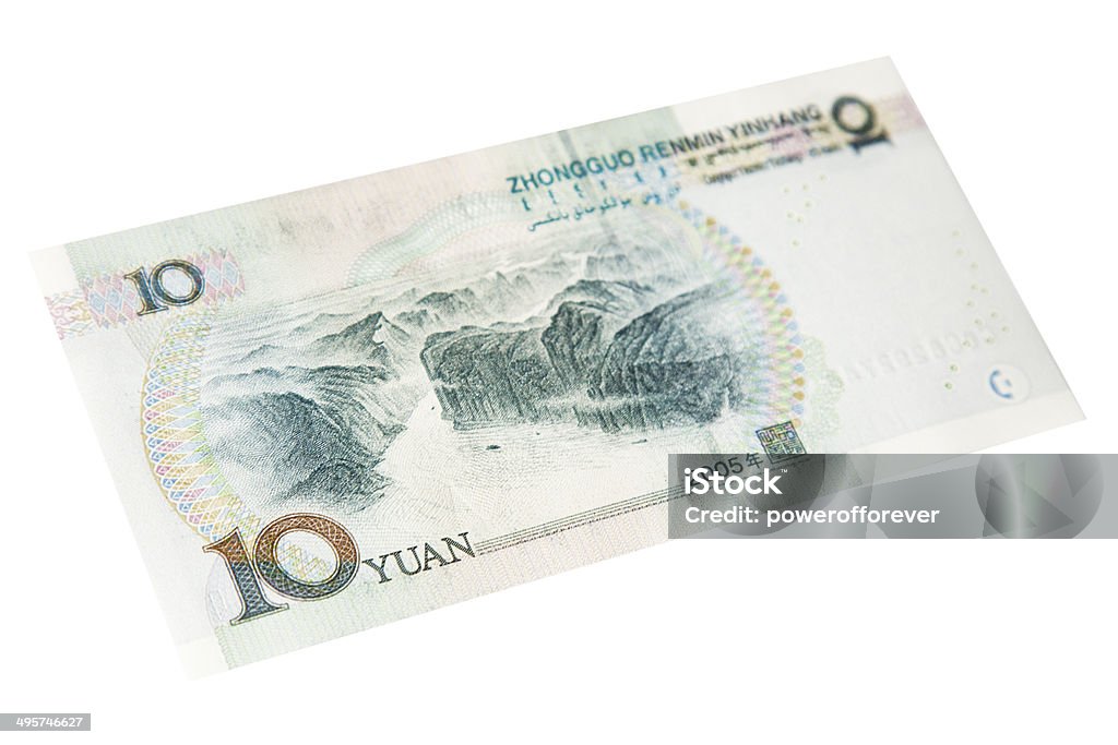 Billete de 10 Yuan chino de respaldo - Foto de stock de Accesorio financiero libre de derechos