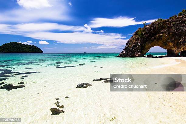 Natural Stone With Beautiful Beach Stock Photo - Download Image Now - Beach, Blue, Cliff