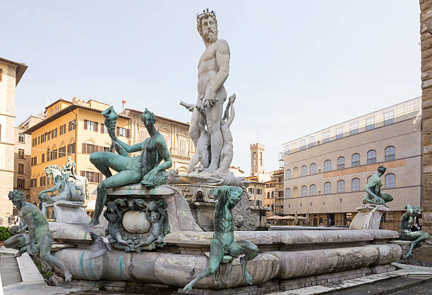 istock Fountain of Neptune. Florence 495748177