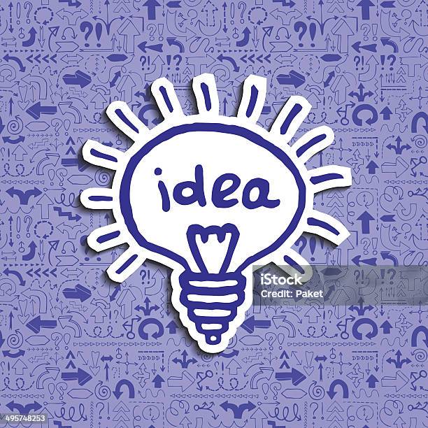 Light Bulb Icon On Arrow Filled Background Stock Illustration - Download Image Now - Breaking New Ground, Bright, Computer Graphic