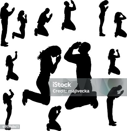 istock Vector silhouette of people. 495748611