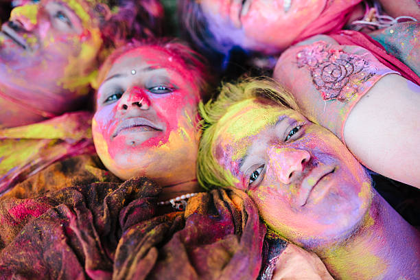 istock Painted faces, Holi Festival 495750069