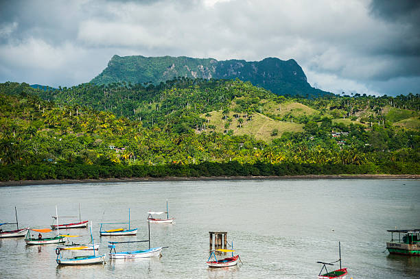 El Yunque and Boats - Cuba stock photo