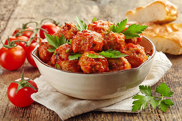 istock Meatballs with tomato sauce in a bowl 495751061